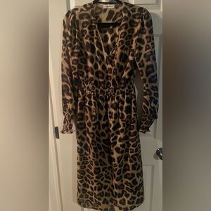 Leopard Dress - sheer top, slip-lined bottom